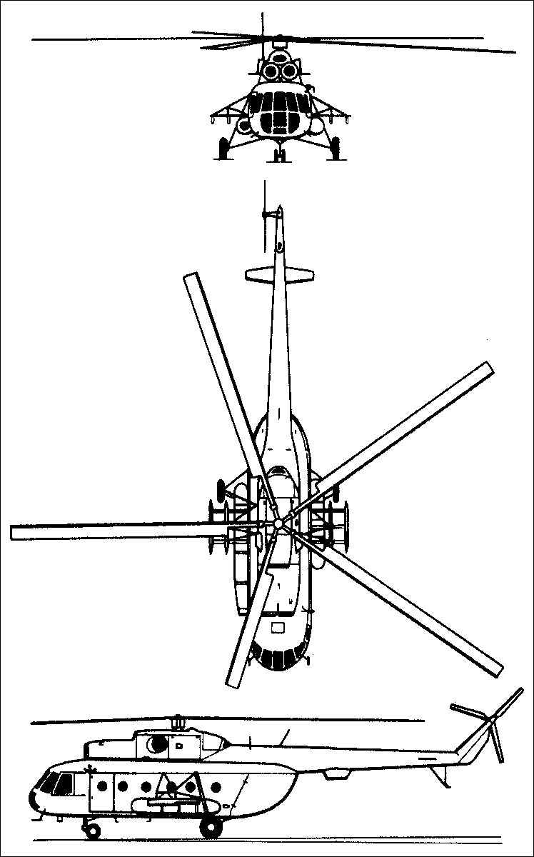 Схема вертолета Ми-8